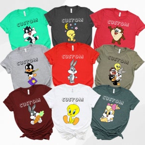 Custom Baby Looney Tunes Shirt, Personalized Baby Looney Tunes Family Shirts, Custom Birthday Matching Shirt, Looney Tunes Toddler Shirt