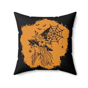 Halloween Spider Witch Accent Pillow Elevate Your Home Decor with Comfort and Charm Halloween Home Decor Accent Witch Spider Accent Pillow