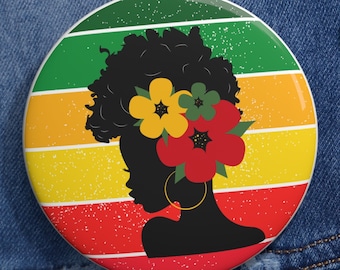 Juneteenth Pride Pin Commemorate Juneteenth with this Afro & Flowers Unique Metal Lapel Pin Support Juneteenth with this Cute Metal Pin