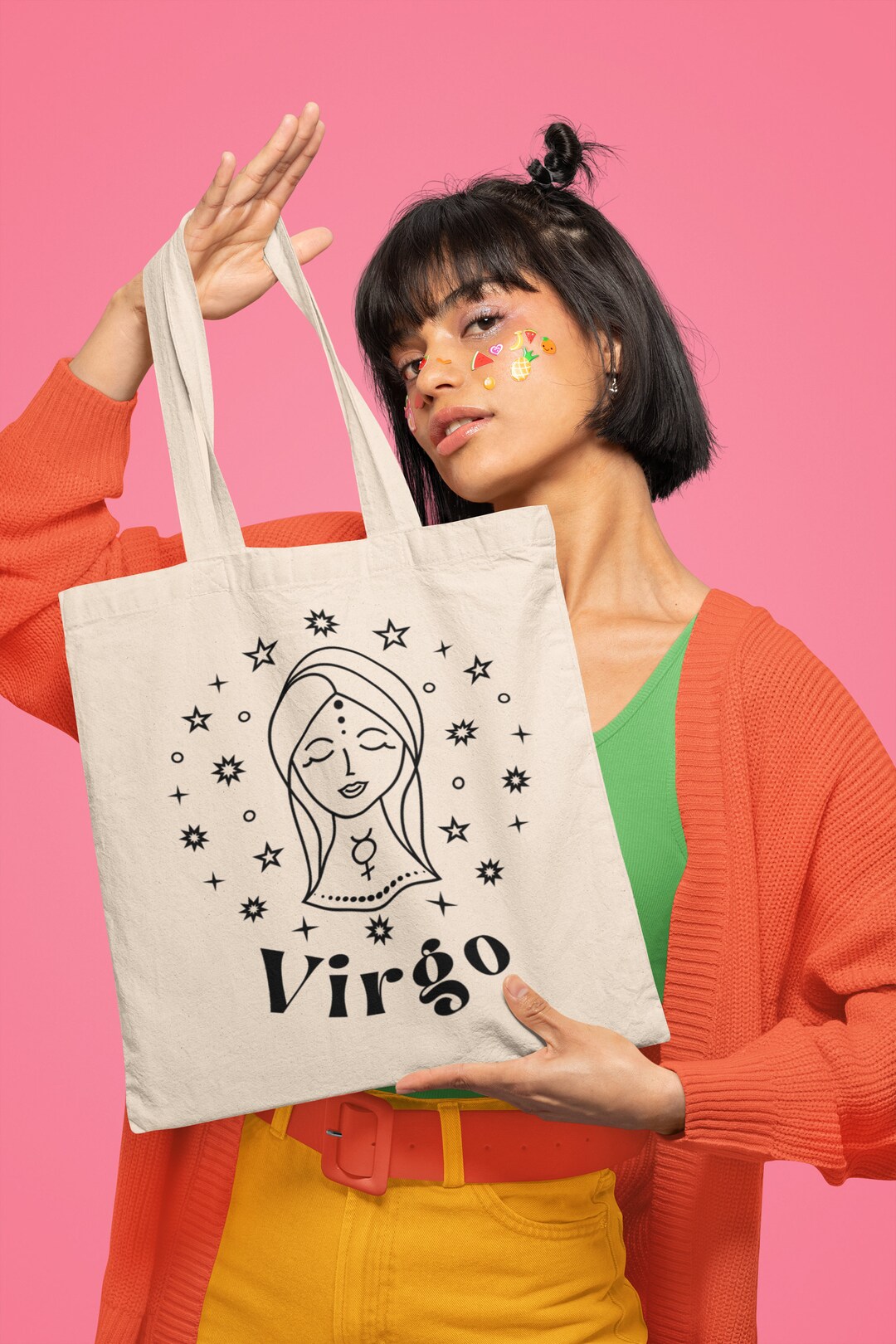 Zodiac Tote Bag Astrology Enthusiasts Tote Celestial Cotton Tote Bag ...