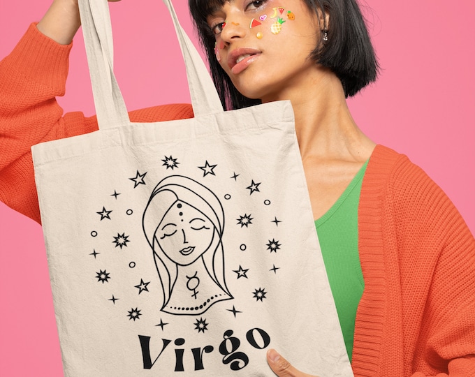 Zodiac Tote Bag | Astrology Enthusiasts Tote | Celestial Cotton Tote Bag | Iconic Astrological Design on Soft Cotton | Zodiac Cotton Totes
