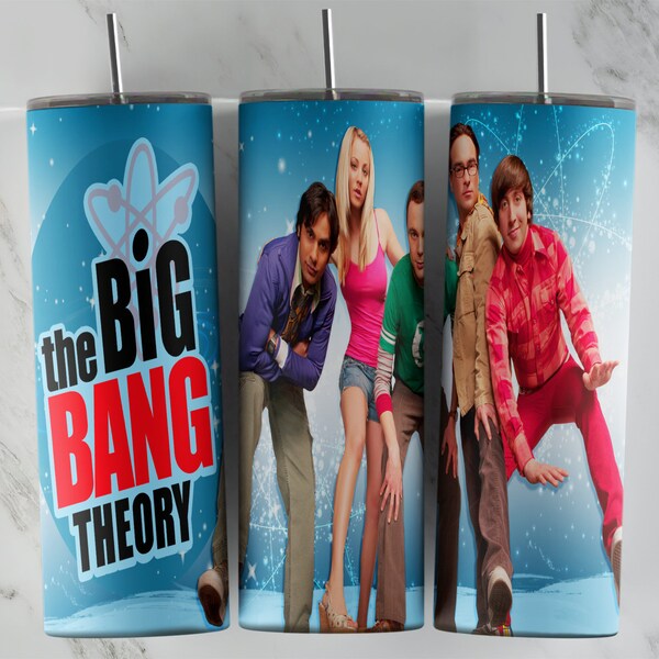 Big Bang Theory tumbler design, 20 oz skinny tumbler design, sublimation image, tumbler wrap, Big Bang Theory cup, Big Bang Theory sub