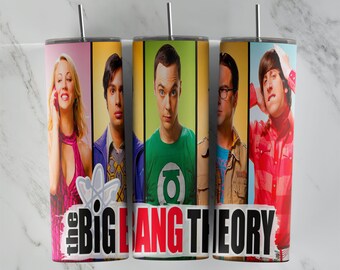 Big Bang Theory tumbler design, 20 oz skinny tumbler design, sublimation image, tumbler wrap, Big Bang Theory cup, Big Bang Theory sub