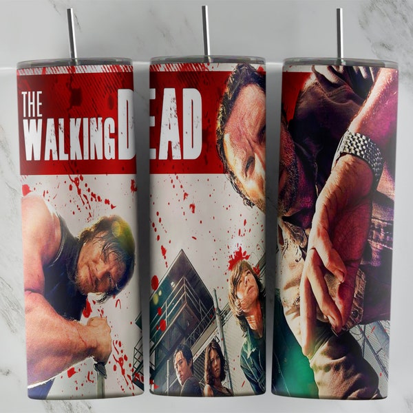 Walking Dead tumbler design, 20 oz skinny tumbler design, sublimation image, tumbler wrap, Walking Dead cup, Walking Dead sublimation