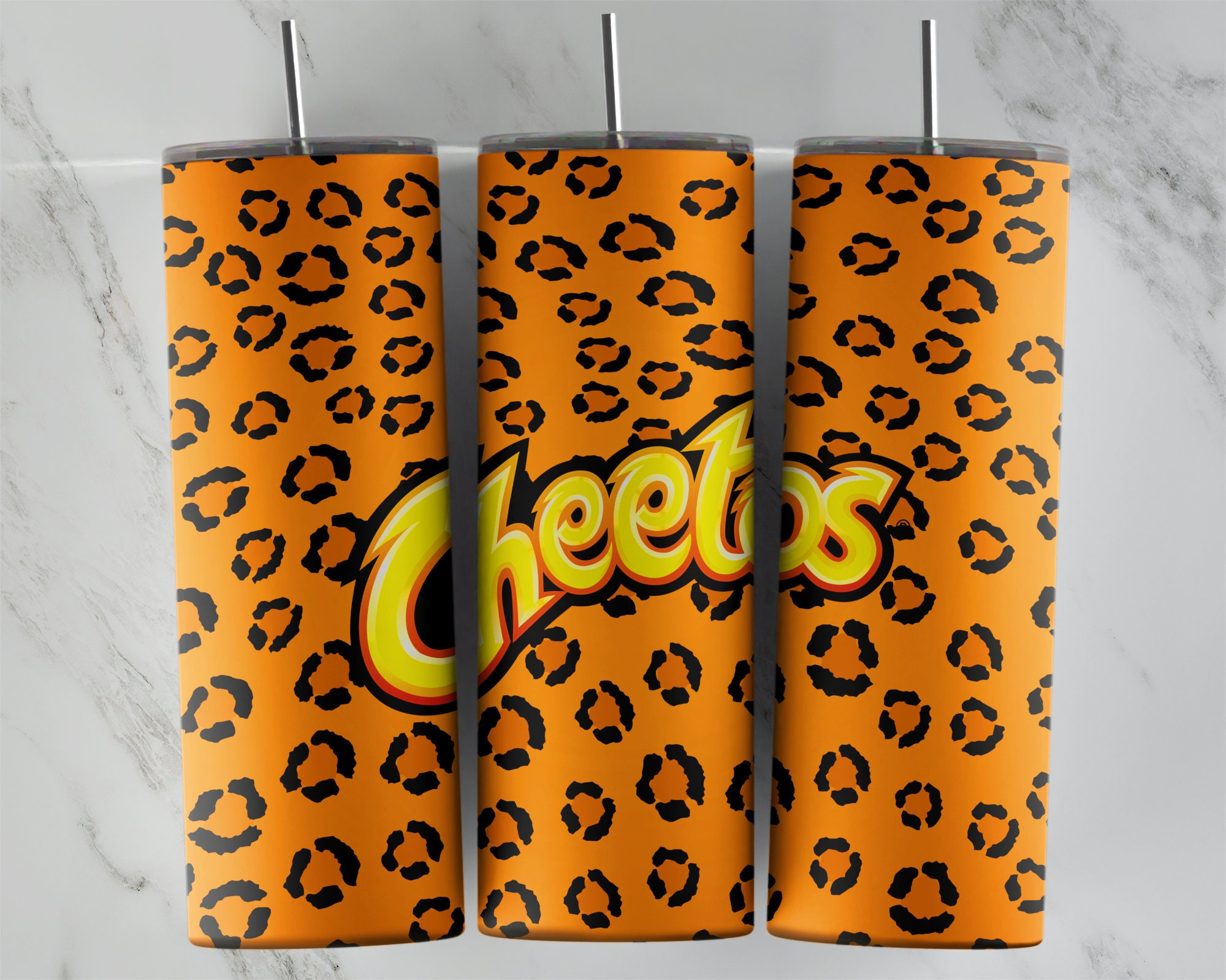 Cheetos Chester Cheetah Silhouette Black Stainless Steel Water Bottle