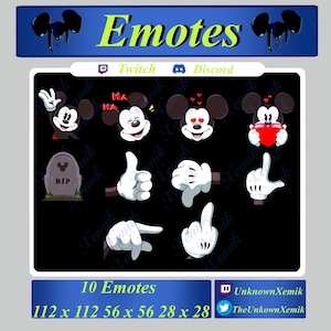 Mouse Emotes Mickey Twitch/discord Emotes - Etsy