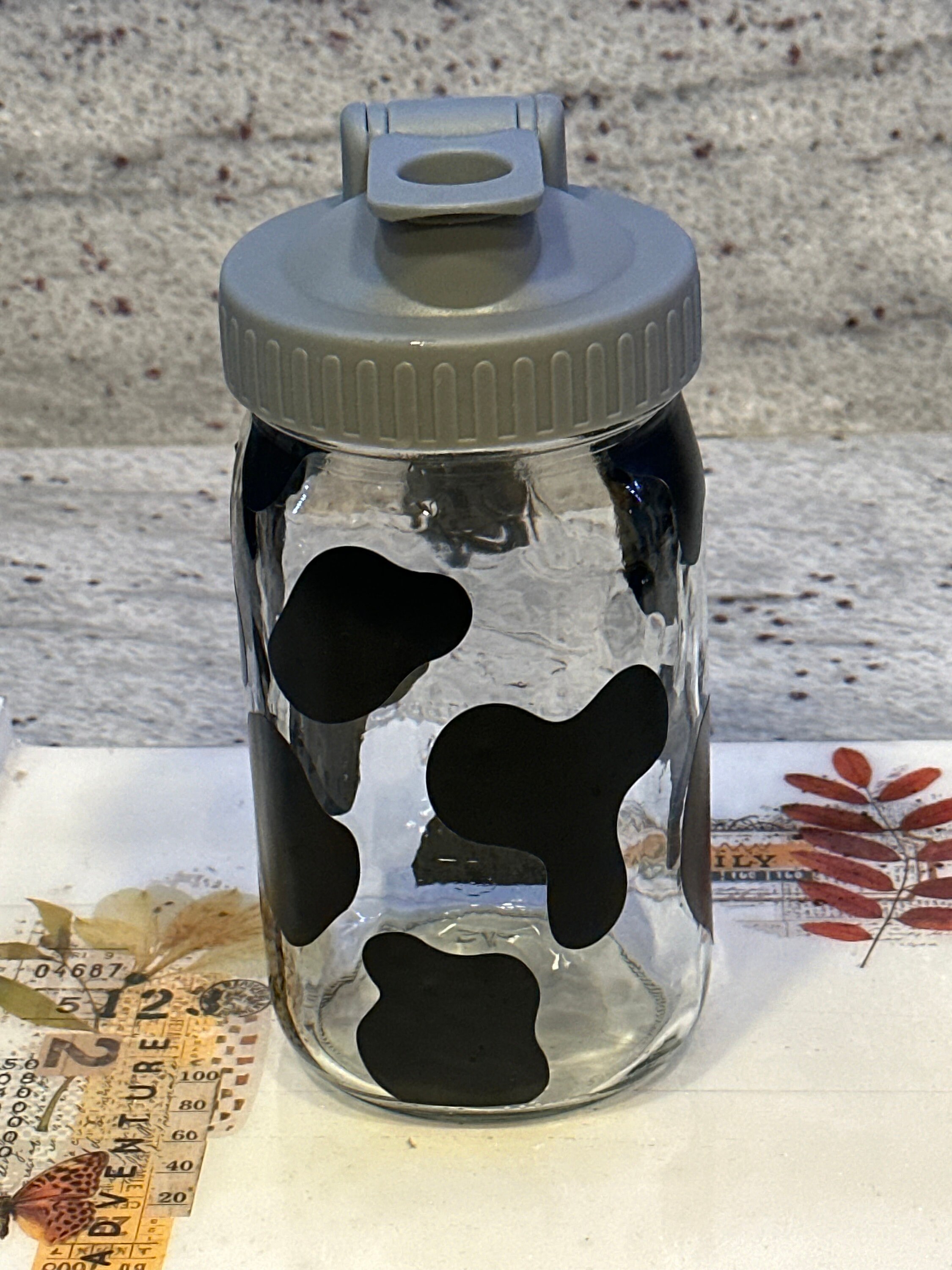 Breastmilk Mason Jar With Cow Print Etsy