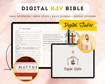 Digitales Journaling Bibel | KJV Bibel | Bibelarbeit für GoodNotes | Bibelstudienzeitschrift | Digitales Bibelstuben | Bibellese-Tracker