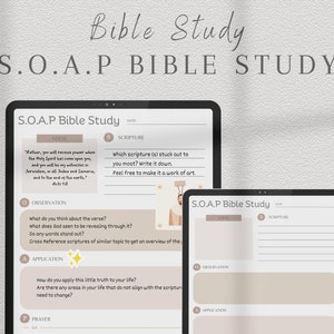 Estudio bíblico SOAP, Diario de estudio bíblico imprimible para principiantes, Estudio bíblico para mujeres, Devoción diaria de las Escrituras, Paquete de estudio bíblico, Goodnotes
