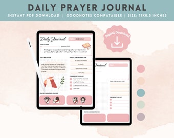 Printable Christian Daily Journal - Daily Prayer Journal - Bible Study Tools - Bible Study Guide - Every Day Jesus - Note Taking Bible