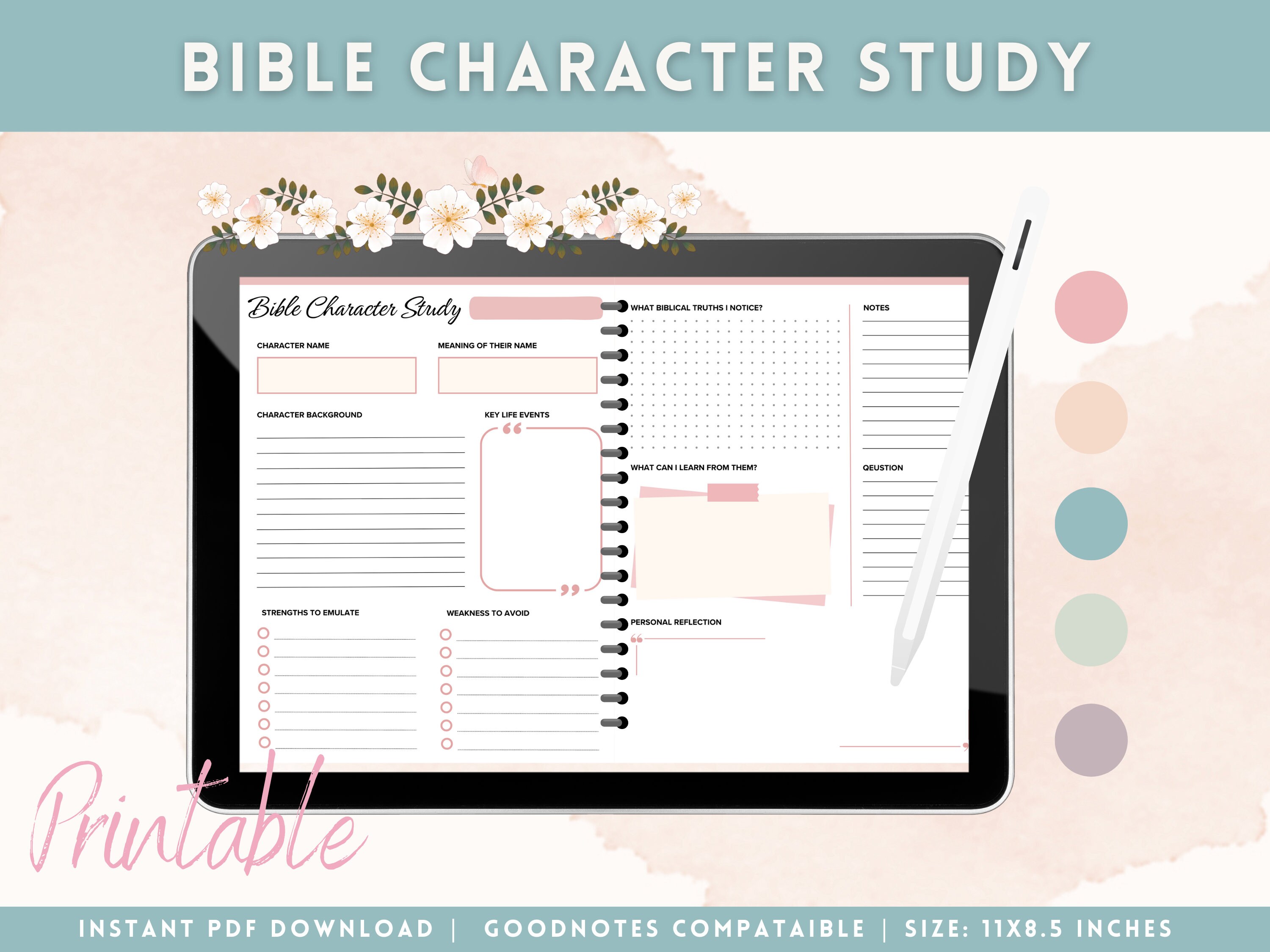Bible Study Bundle, 8 Templates Digital Bible Study, Faith Journal ...