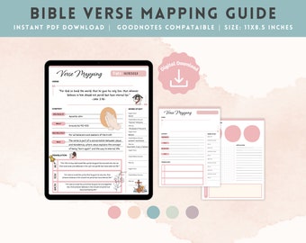 Bible Verse Mapping - Bible Printable Study Guide - Bible Study Bundle - Note Taking Bible - Printable Bible Study Planner