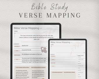 Verse Mapping Bible Study, Minimalist, Aesthetic Bible Study Template, Bible Journal, Bible Study Bundle, ipad, Goodnotes Bible Study