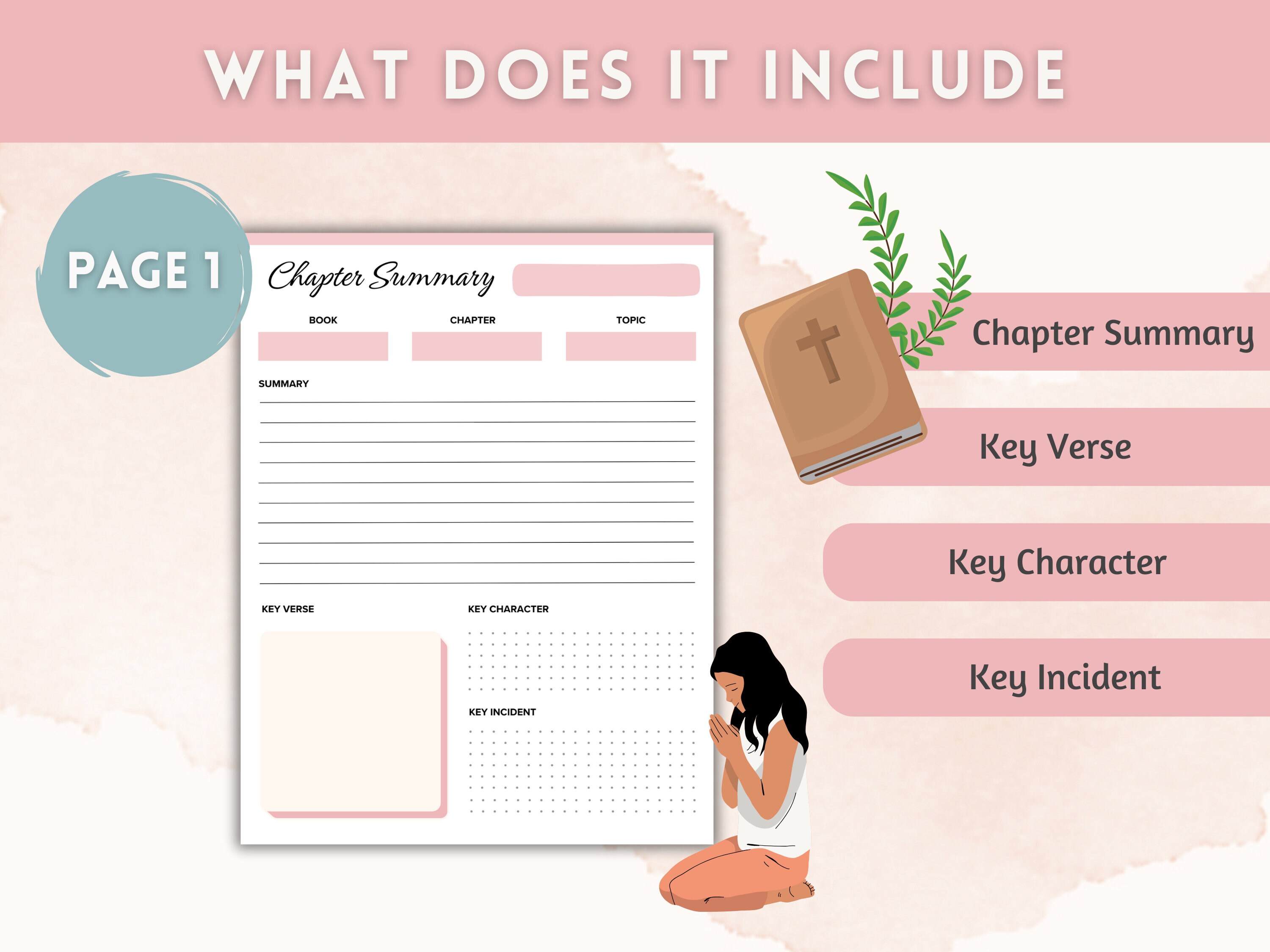 Bible Chapter Summary Printable Template - Bible Study Guide - Bible ...
