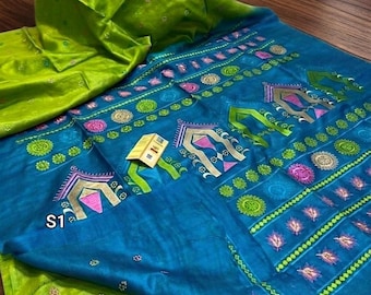 Handwoven Dolabadi Tussar Silk Saree: Gachi Tussar Sari with Blouse Piece, Silkmark Certified