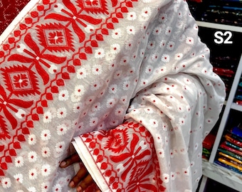 Bengal's Cotton Resham Jamdani Saree: Soft Dhakai Sari with Blouse Piece