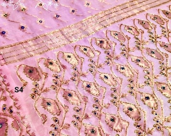 Aari Karchupi bordado Jamdani Sari: Cutdana Dhakai Jamdani Sari con pieza de blusa