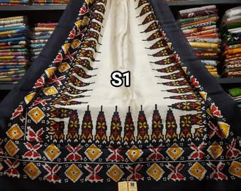 Sari de seda pura Bishnupuri con estampado a mano: Sari de seda suave hecho a mano con pieza para blusa.