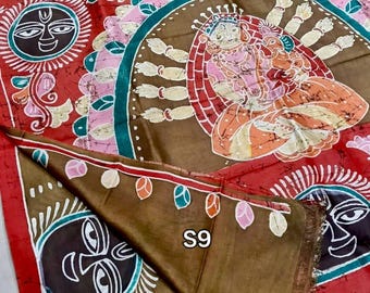 Mom Chitra Batik Silk Saree With Blouse Piece: Handcrafted Bishnupuri Batik Sari
