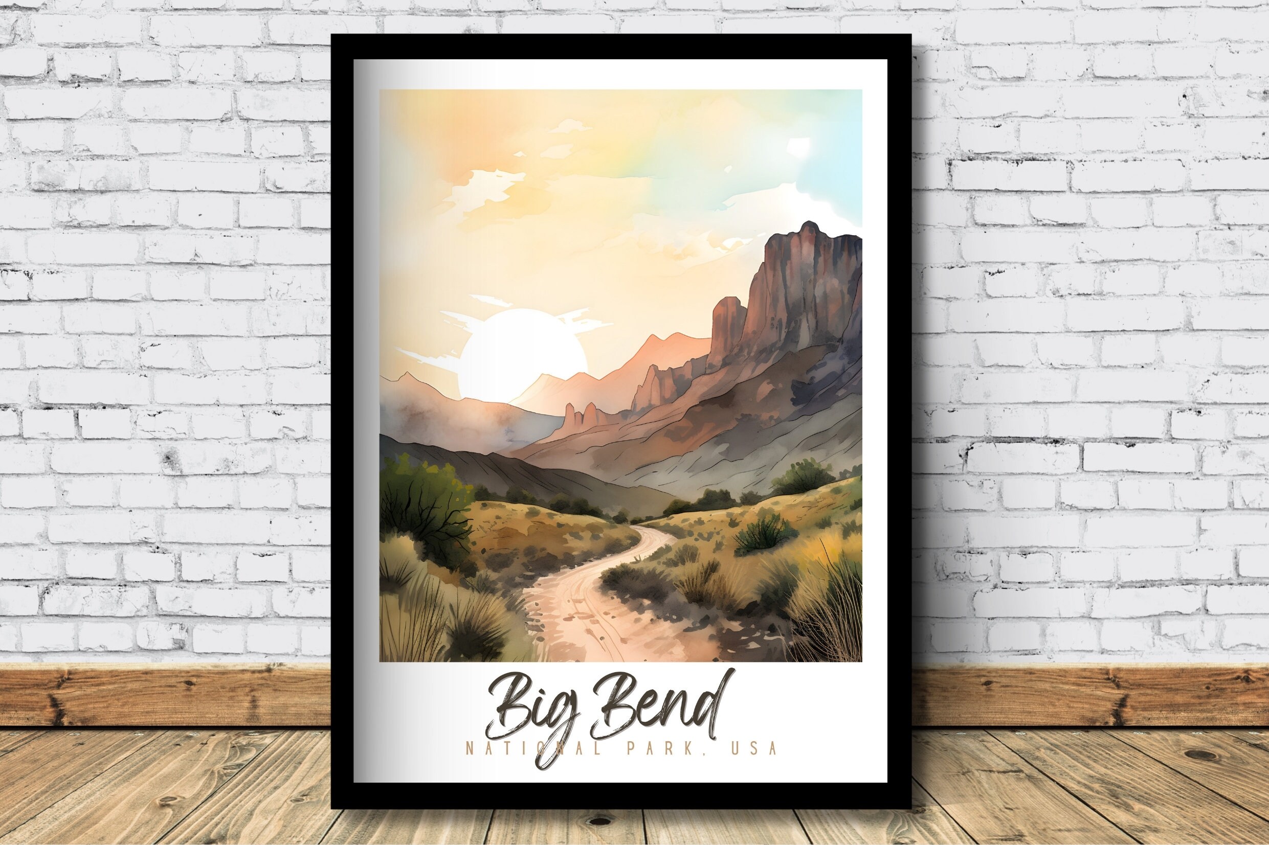 Big Bend DIY Watercolor Kit Big Bend Art Date Night Paint Night Texas Learn  to Paint Adult Art Kit Christmas Gift for Creatives 