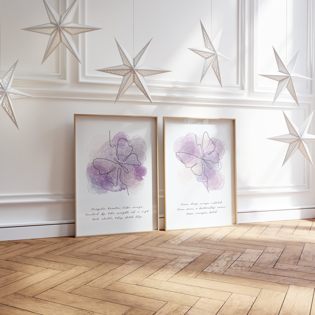 Butterfly Whispers | Water Color Print Bundle | Modern Wall Art Decor ...