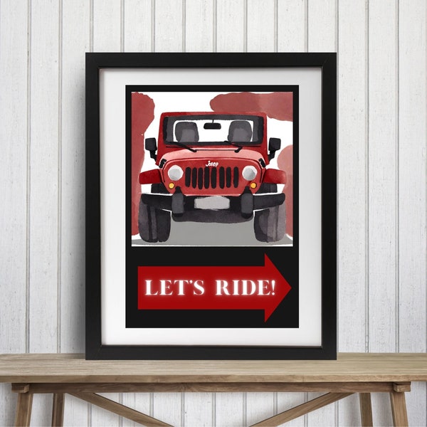 Jeep Printable | Jeep Prints | Jeep Lover | Modern Jeep Art | Fun Jeep Printable | Jeep Wall Decor | SUV Wall Art | Colorful Jeep Printable