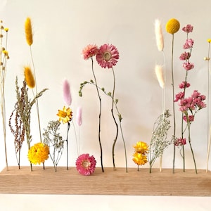 Dried Flower bar "Pink Skies", Wooden Flower Arrangement, Dried flower arrangment, Driedflower art, Flowergram, driedflower bouquet