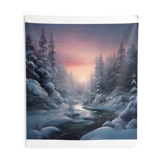 Winter scene tapestry hotsell