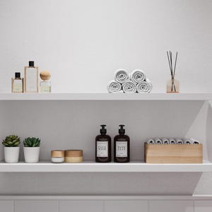 Estante flotante blanco hecho a mano, estante de baño personalizado, estante de madera maciza, estante flotante moderno