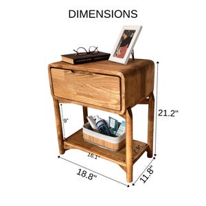 Oval Nightstand: Modern Bedside Table with Shelf image 5