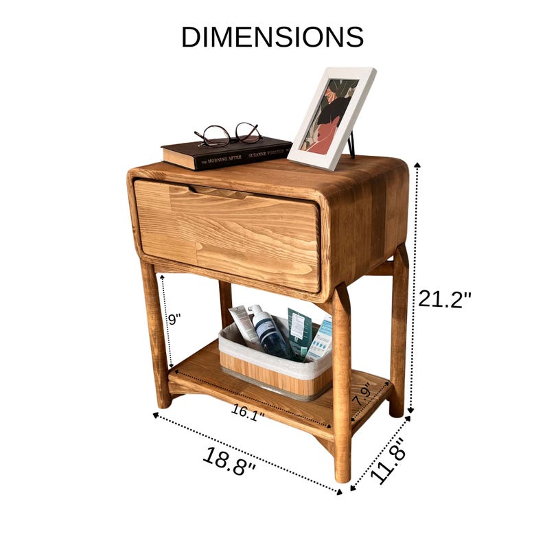 Oval Nightstand: Modern Bedside Table with Shelf image 5