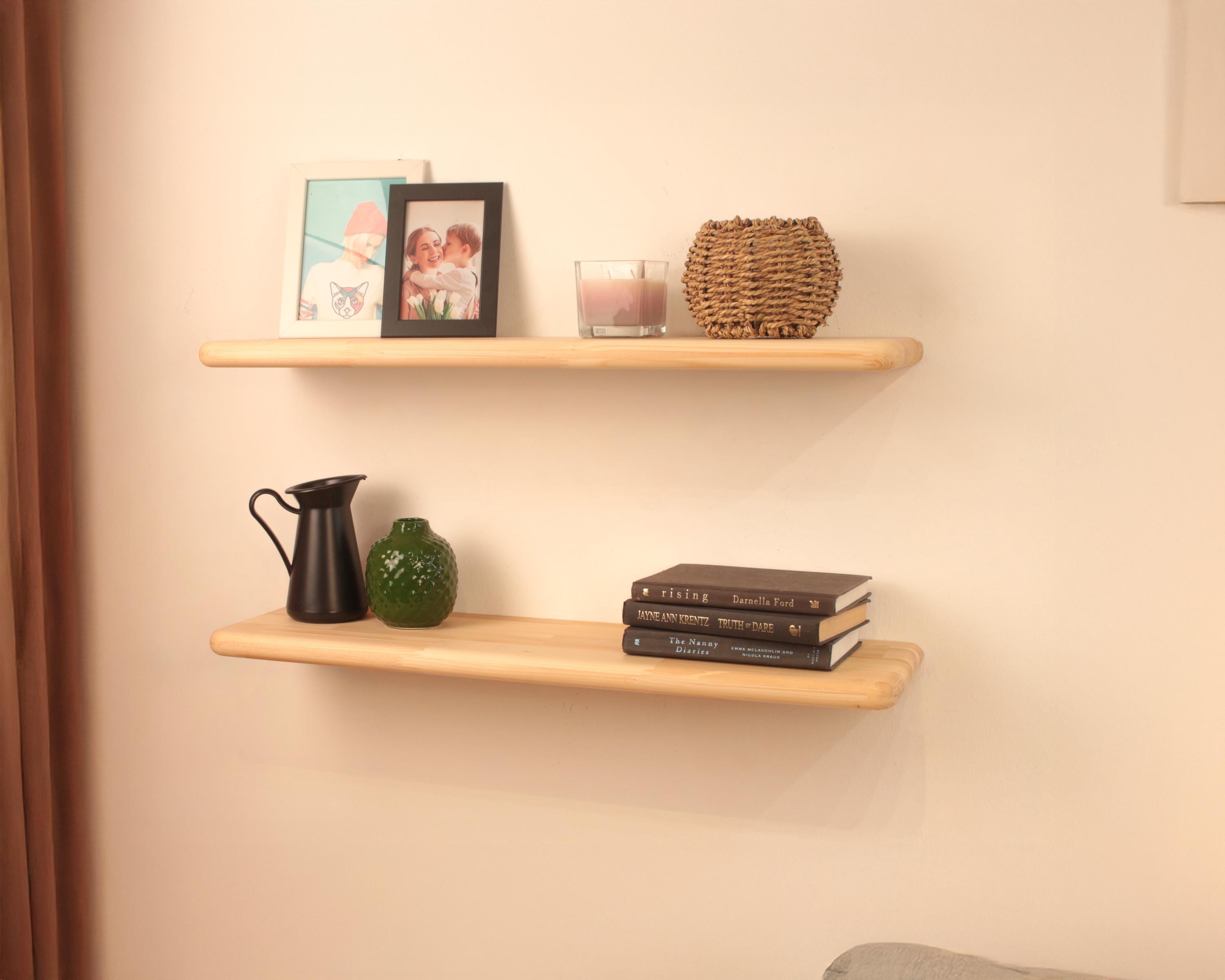 Full-radius Floating Shelf, Handmade Rounded Corner Wall Rack, Bullnose ...