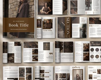 Dark Brown Editable Ebook Template, Modern Aesthetic Ebook, Aesthetic Brown eBook, Canva Brown eBook template, Brown Coach Dfy ebook