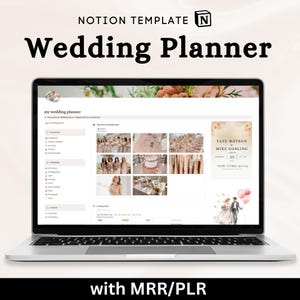 Hochzeitsplaner Notion Template MRR, MRR Notion Template, Hochzeitsplaner, Notion Planner Resell Right, Brautplaner Aesthetic Notion