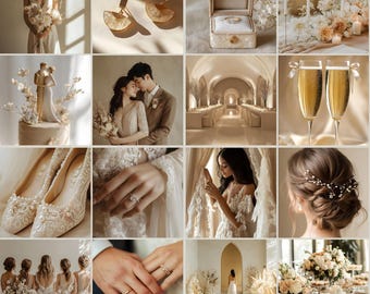 Modern Wedding Aesthetic Stock Photos, Beige Wedding, Marriage Love Website Stock Images, MRR Stock Photo Bundle, Wedding lead magnet dfy