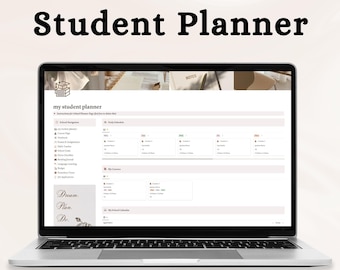 Student Planner Notion Template MRR, MRR Notion Template, Academic Tracker Notion College Digital Planner, Minimalist Notion Resell Rights