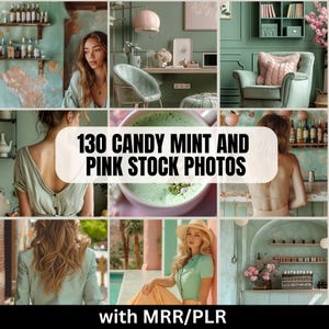 Imagens de stock de menta verde e rosa, conteúdo pronto para você, pacote de fotos de stock, ideias de conteúdo para gerente de mídia social, capa de reels, capa de tiktok