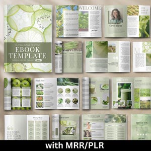 Grüne E-Book-Vorlage in Canva bearbeitbar, MRR eBook-Vorlage, Gesundheitscoach Done For You, Bleimagnet, gesunde Ernährung, Canva