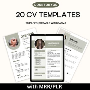 MRR CV-mallar, PLR CV-mall, Professionellt CV, Professionellt CV, Klargjorda CV-mallar, Minimalistiskt CV, Jobbansökan