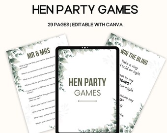 Hen party games, MRR bridal shower games, Done For You bachelorette games, hen party, bachelorette party, hen do games, printable games plr