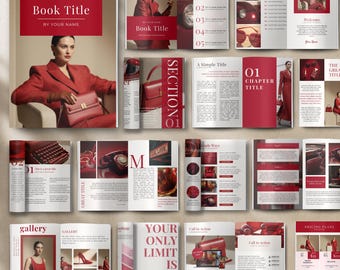 Red Editable Ebook Template, Modern Red Ebook, Aesthetic Red eBook, Canva Red eBook template, Red Coach Templates, Red Lead Magnet eBook DFY