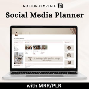 Social Media Planner Notion Vorlage MRR, MRR Notion Vorlage, Content Planner SMM Notion Template Wiederverkaufsrechte, Inhaltsplanung Notion