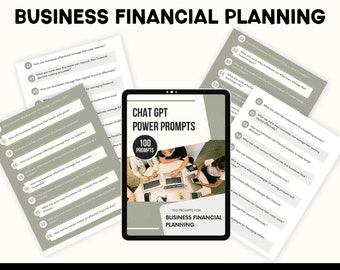 100 Prompts for Business Financial Planning, ChatGPT Prompts Business Prompts, AI Prompts, MRR ChatGPT, MRR Digital Product, Lead Magnet