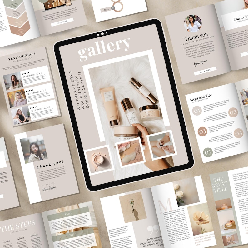 May include: A digital tablet displaying a gallery of images showcasing winners of the 2024 World Interior Design Summit. The images feature a variety of interior design styles and products.