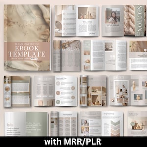 MRR Editable Ebook Template, Modern Ebook, Aesthetic Modern eBook, Canva eBook template, PLR Done For You Lead Magnet, PLR coach templates