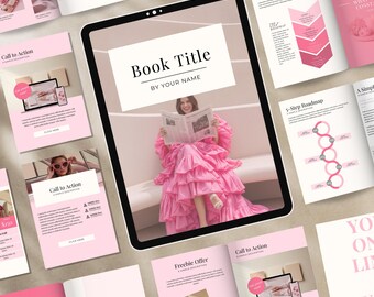 Modern Pink Ebook Template, Editable Aesthetic Pink eBook, Canva Pink eBook template, Pink Lead Magnet Template, Pink Coach Canva Templates
