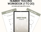 Number tracing workbook MRR, PLR preschool worksheet, learning numbers, tracing worksheets, plr homeschool printable, kindergarten tracing