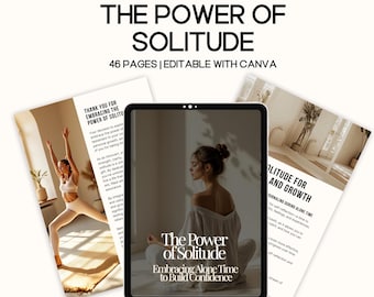 Power of Solitude Self-Discovery eBook, MRR Mindset Guide, PLR Personal Growth, Alone Time Confidence, MRR Life Coach Lead Magnet self care