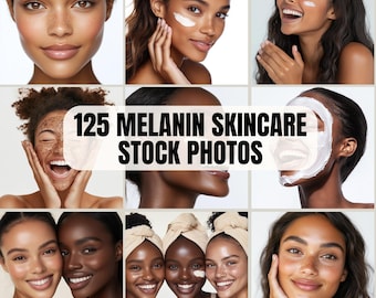 Melanin Beauty stock photo, MRR stock photos, Skincare Esthetician Social Media Photos, Female Model Instagram Cover, Black Girl Skincare