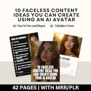 AI Coach Done For You Lead Magnet, AI Avatar Lead Magnet, Faceless Content Ideas eBook, MRR Ai Creator done for you mrr plr ebook chatgpt